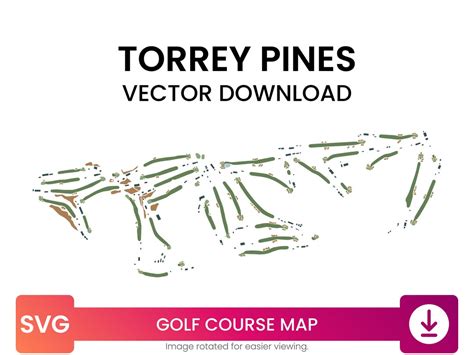 Golf Course Map of Torrey Pines, North & South, San Diego, California ...