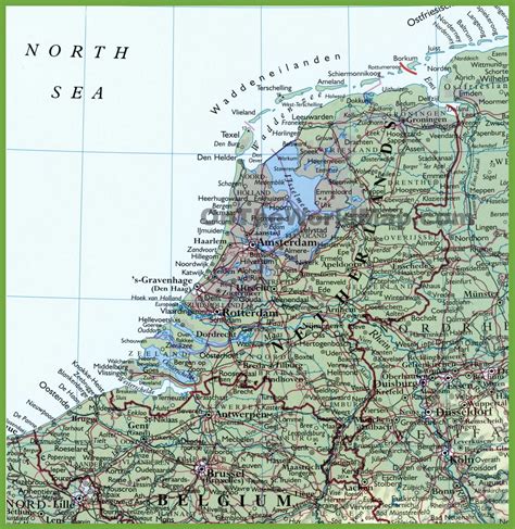 Detailed map of Netherlands with cities and towns - Ontheworldmap.com