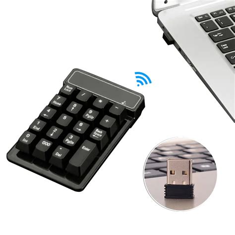 New Waterproof Mini 19 Keys USB 2.4G Wireless Number Pad Keypad Numeric ...