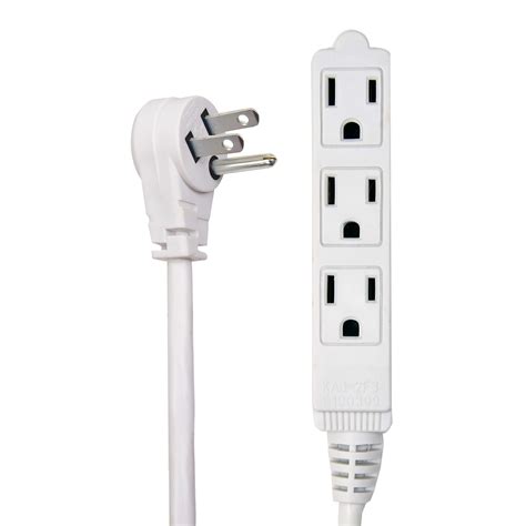 20 Feet White Durable Heavy Duty 3 Outlet Indoor 13A Flat Plug ...