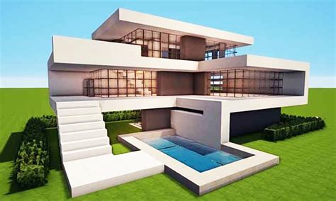 Minecraft Houses : Modern Houses | Minecraft / With three levels and ...