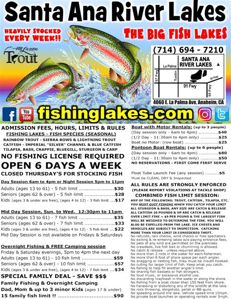 Santa Ana River Lakes | FishingLakes.com