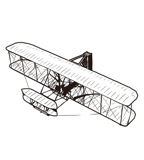 Wright brothers plane (Light Flyer 2) / Drawing | ai illustrator file ...