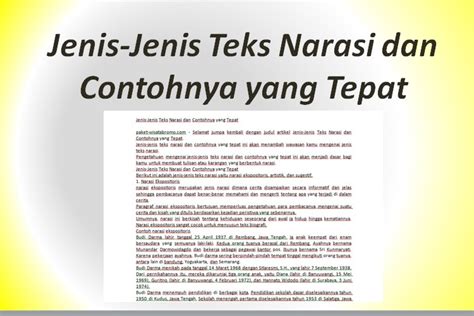 Jenis-Jenis Teks Narasi dan Contohnya yang Tepat