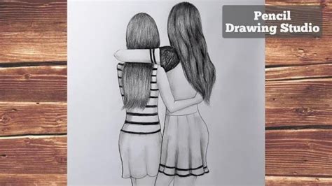 Best Friends Pencil Sketch Drawing ~ Friendship Day Drawing || How To ...