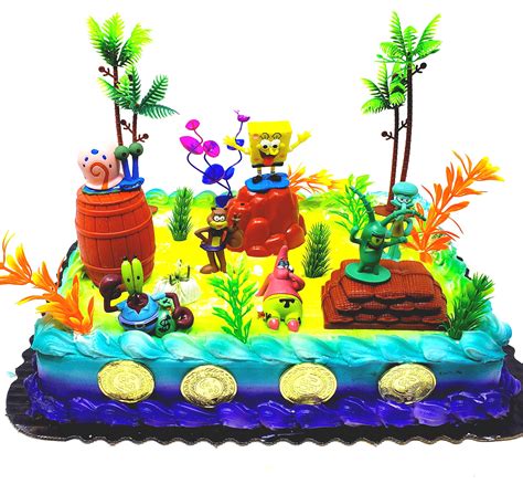 Buy Spongebob Squarepants Under the Sea Deluxe Birthday Cake Topper Set ...