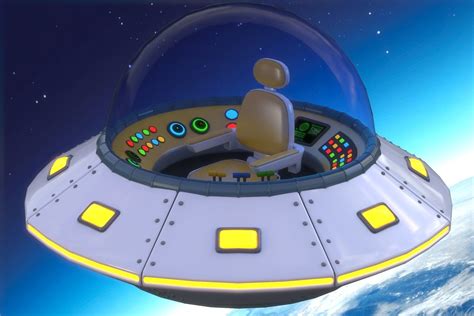 3D model Cartoon UFO Ship VR / AR / low-poly | CGTrader