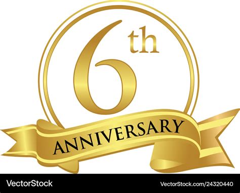 6th anniversary celebration logo Royalty Free Vector Image