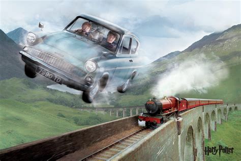 Large Wall Poster Harry Potter - Flying Ford Anglia | Gifts ...