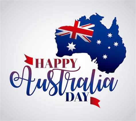 Free Vector | Happy australia day with flag on map