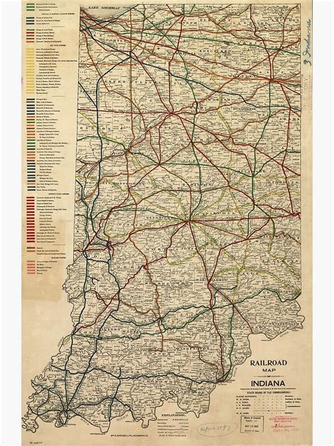 "Vintage Map of The Indiana Railroad System (1896)" Art Print for Sale ...