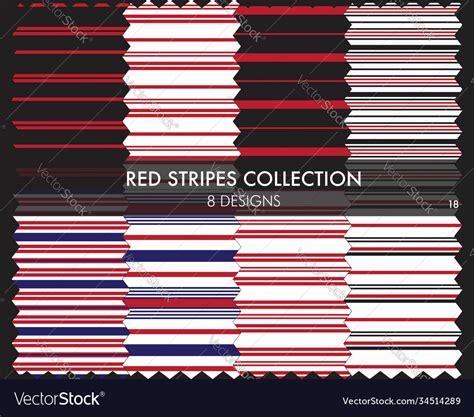 Red stripe seamless pattern collection Royalty Free Vector