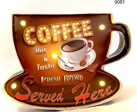 Vintage coffee sign for coffee shop | Coffee hot tasty served here ...