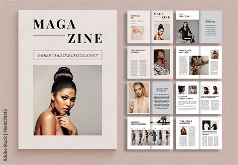 Fashion Magazine Design Layout Stock Template | Adobe Stock