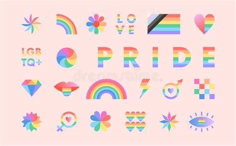 Pride Month Signs or Symbols Represents LGBTQ Community Stock Vector ...