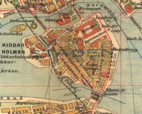 Stockholm Gamla Stan Map 1910 • Mapsof.net