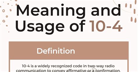 10-4 Meaning: What Does "10-4" Mean? • 7ESL