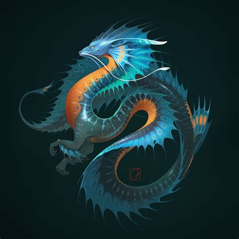 ArtStation - Blue water dragon, Alexandra GaudiBuendia Khitrova | Water ...