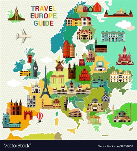 a map of europe with all the major cities and their names in english or ...