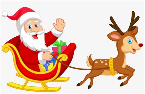 Transparent Santa With Rudolph Png Clipart - Cartoon Transparent PNG ...