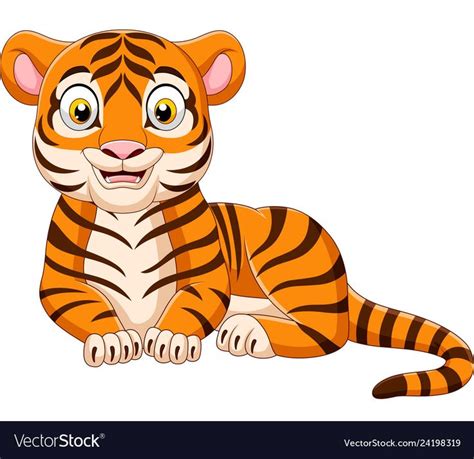 Illustration of Cartoon funny tiger isolated on white background ...