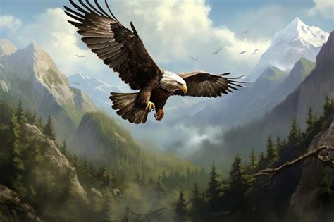 Premium AI Image | View of Eagle in nature