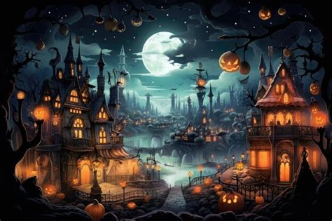 Premium Photo | Halloween town background