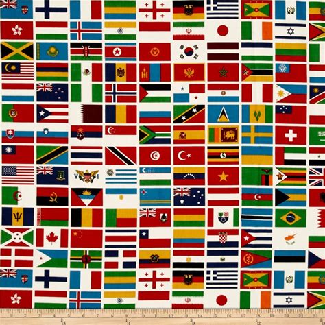 Riley Blake Our World Flag White | Flags of the world, Quilts, World party