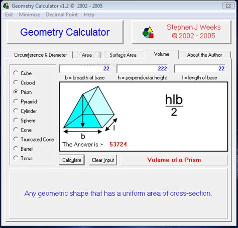 Geometry Calculator 1.2 - Download, Review, Screenshots