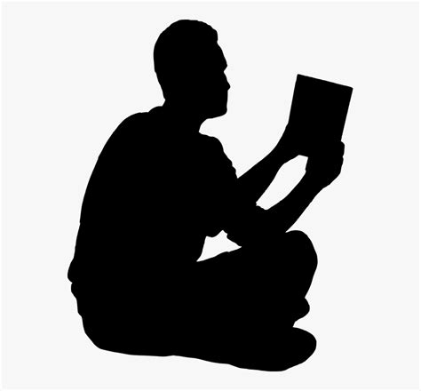 Book Silhouette Png - People Sitting Reading Silhouette, Transparent ...