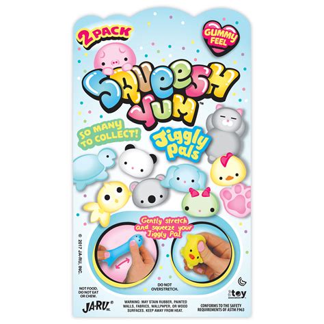 Squeesh Yum Jiggly Animal Pal Characters (Styles Will Vary), Novelty ...