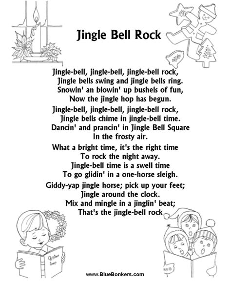 Jingle Bell Rock Lyrics Printable - Printable Word Searches