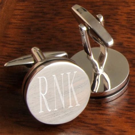 Personalized Groomsmen Silver Pin Stripe Cufflinks - Monogram ...