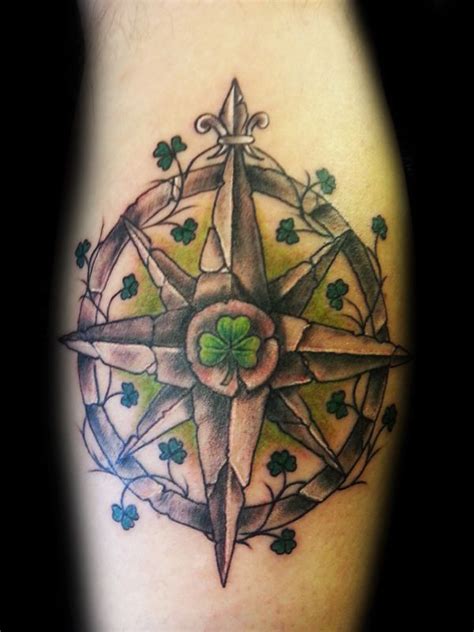 Irish compass ;-) | Irish tattoos, Shamrock tattoos, Tattoos