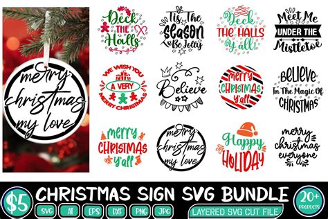 Christmas Sign SVG Bundle Bundle · Creative Fabrica