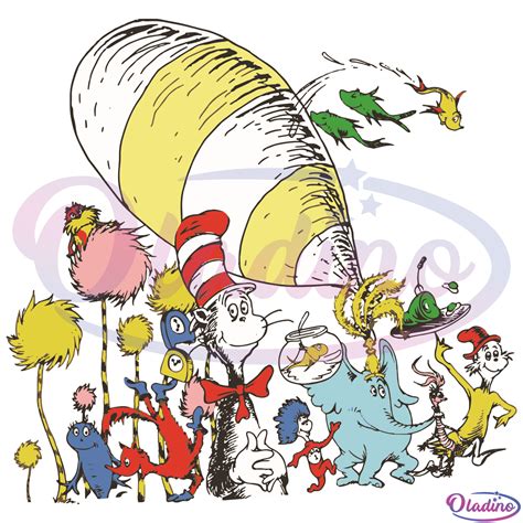 Dr Seuss Characters Svg Digital File Dr Seuss Svg Love Reading Svg ...