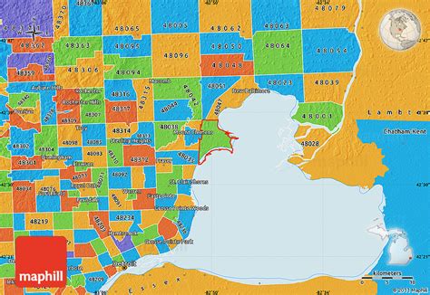 Political Map of ZIP Code 48045