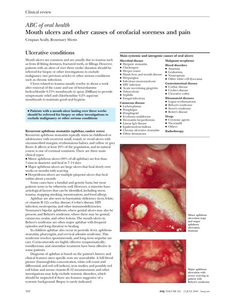 (PDF) ABC of oral health - Mouth ulcers and other causes of orofacial ...