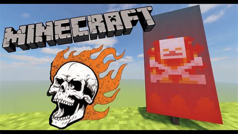 FLAMING SKULL Minecraft banner tutorial! - YouTube