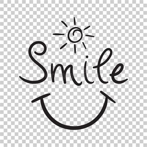 Photo about Smile text vector icon. Hand drawn illustration on isolated ...