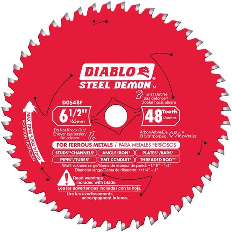 DIABLO 6-1/2 in. x 48 TPI Steel Demon Ferrous Metal Cutting Saw Blade ...