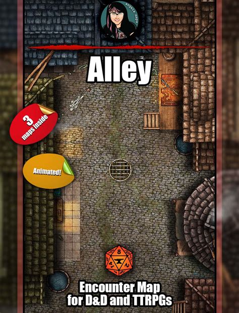 Alley battle map pack – Foundry VTT support. JPG/MP4 – Angela Maps ...