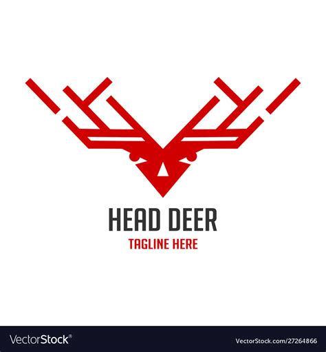 Red deer head logo Royalty Free Vector Image - VectorStock