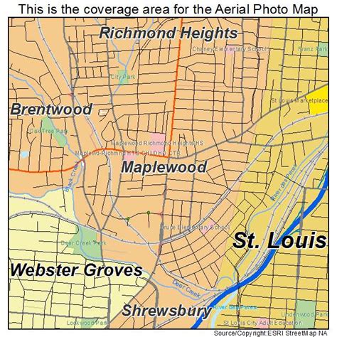 Aerial Photography Map of Maplewood, MO Missouri