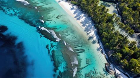 Premium AI Image | aerial view of the ocean and beach