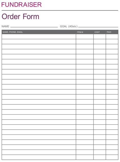 Fundraiser Forms - 6 Free PDF Printables | Printablee | Templates ...