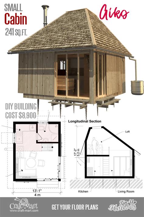 Cute Small Cabin Plans (A-Frame Tiny House Plans, Cottages, Containers ...