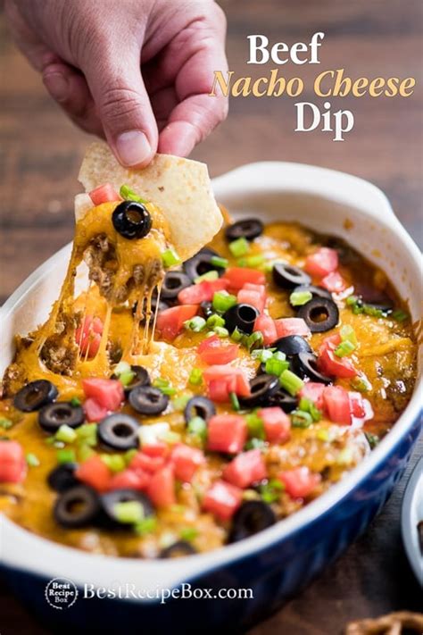 Beef Nacho Cheese Dip with Cheesy Beef Taco Flavors | Best Recipe Box