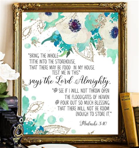 Malachi 3:10 Bible Printable Art Bible Print Scripture | Etsy