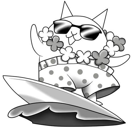 The Battle Cats - Surfer Cat by Aauroz on DeviantArt